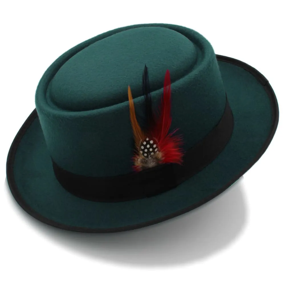 Rozzi Feather Wool Porkpie Hat