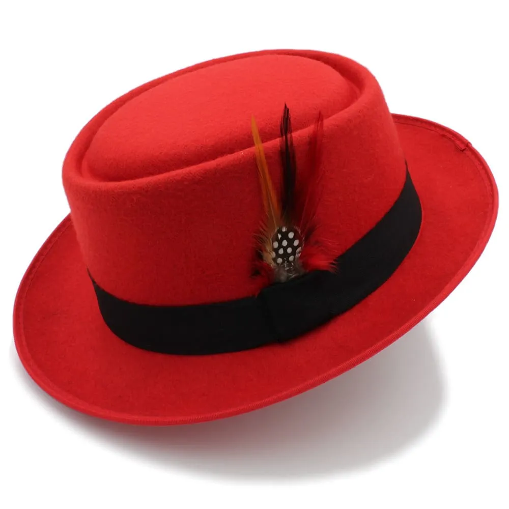 Rozzi Feather Wool Porkpie Hat