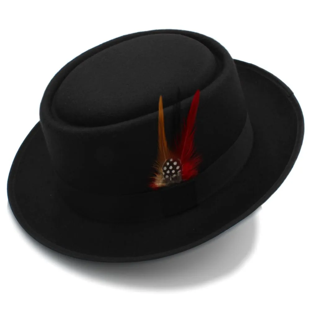 Rozzi Feather Wool Porkpie Hat