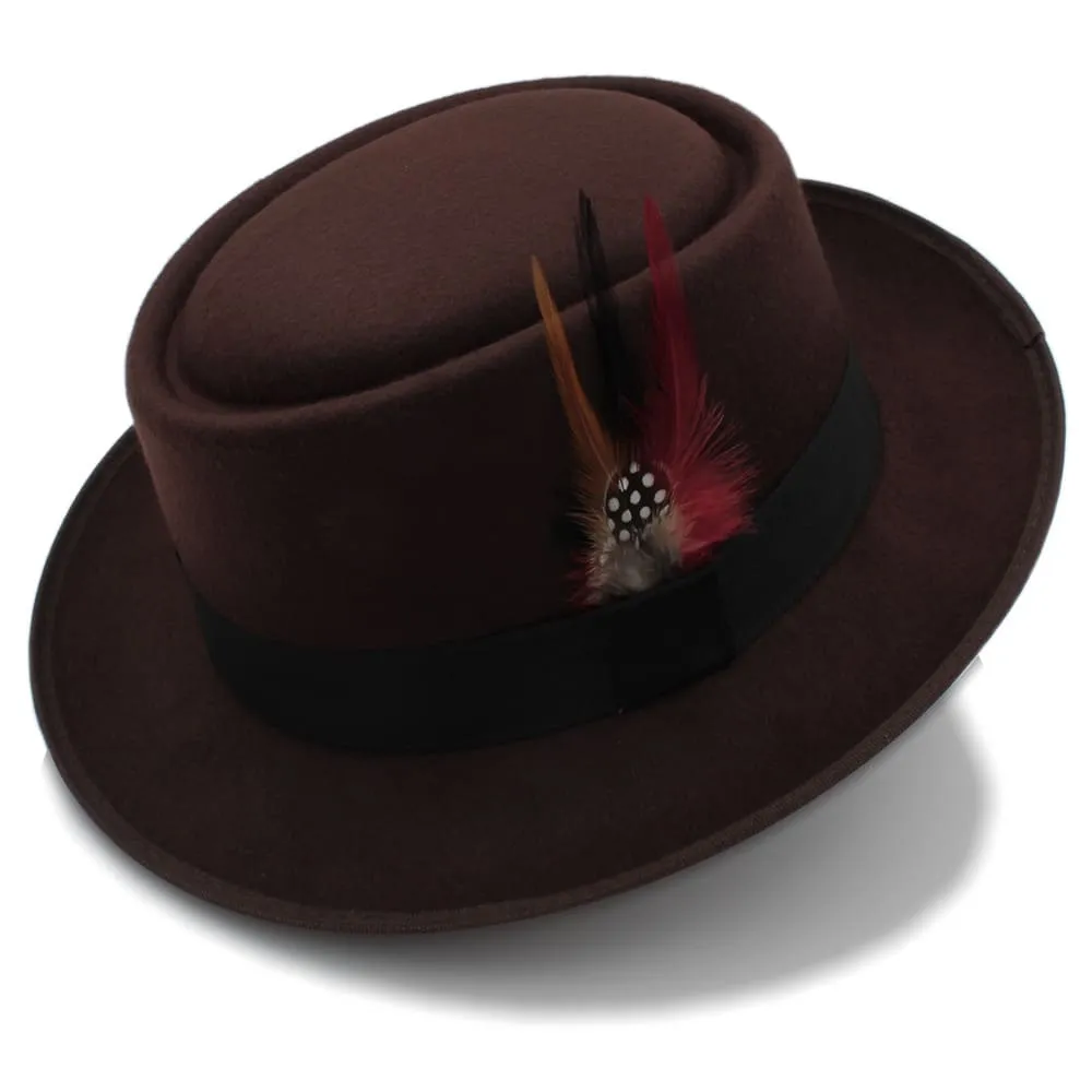 Rozzi Feather Wool Porkpie Hat