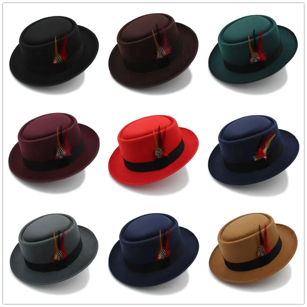 Rozzi Feather Wool Porkpie Hat
