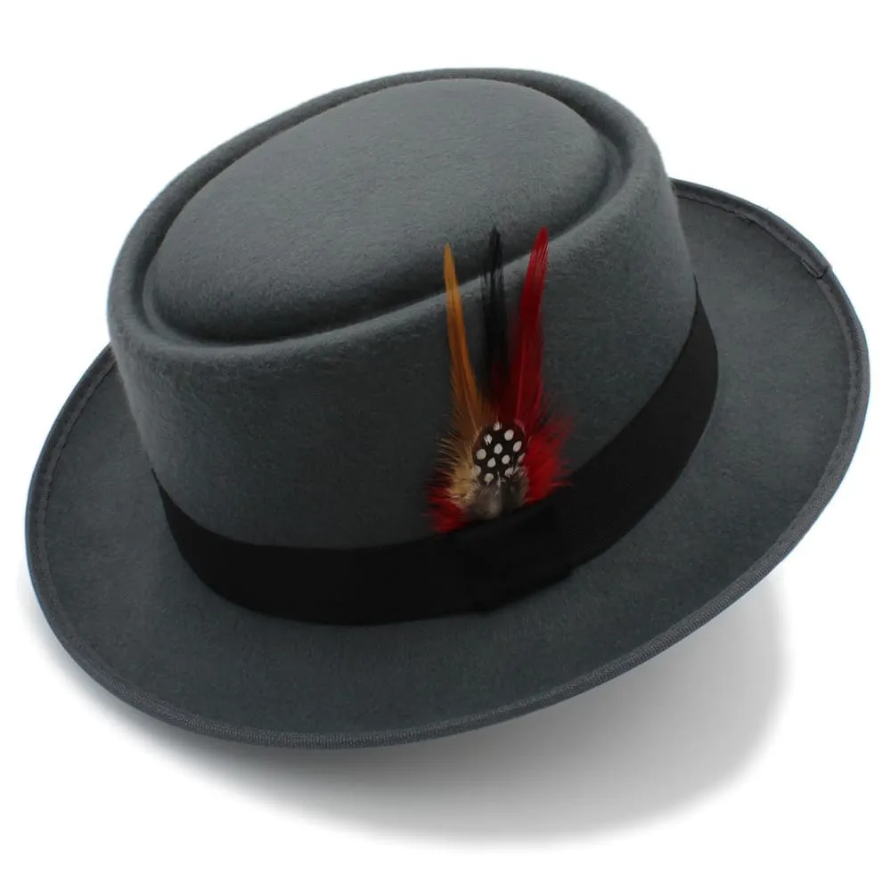Rozzi Feather Wool Porkpie Hat