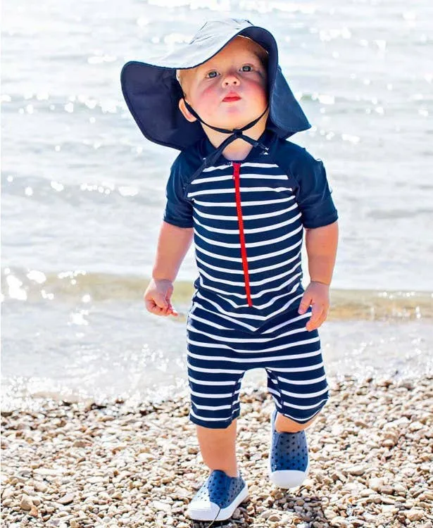 RuffleButts   RuggedButts - Kids Navy Sun Protective Hat