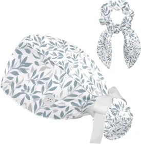 Scrub Caps Women, Ponytail Holder Surgical Cap with Hair Scrunchy