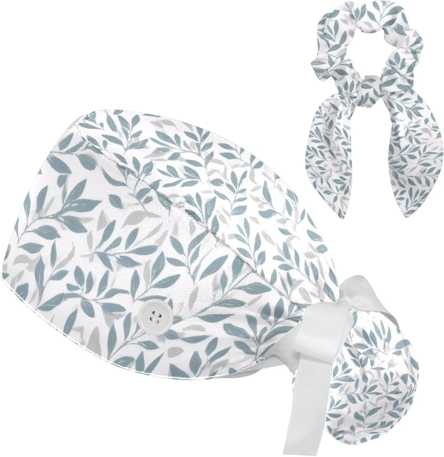 Scrub Caps Women, Ponytail Holder Surgical Cap with Hair Scrunchy