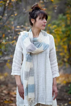 Shawl: Handwoven, hand spun organic Kala cotton