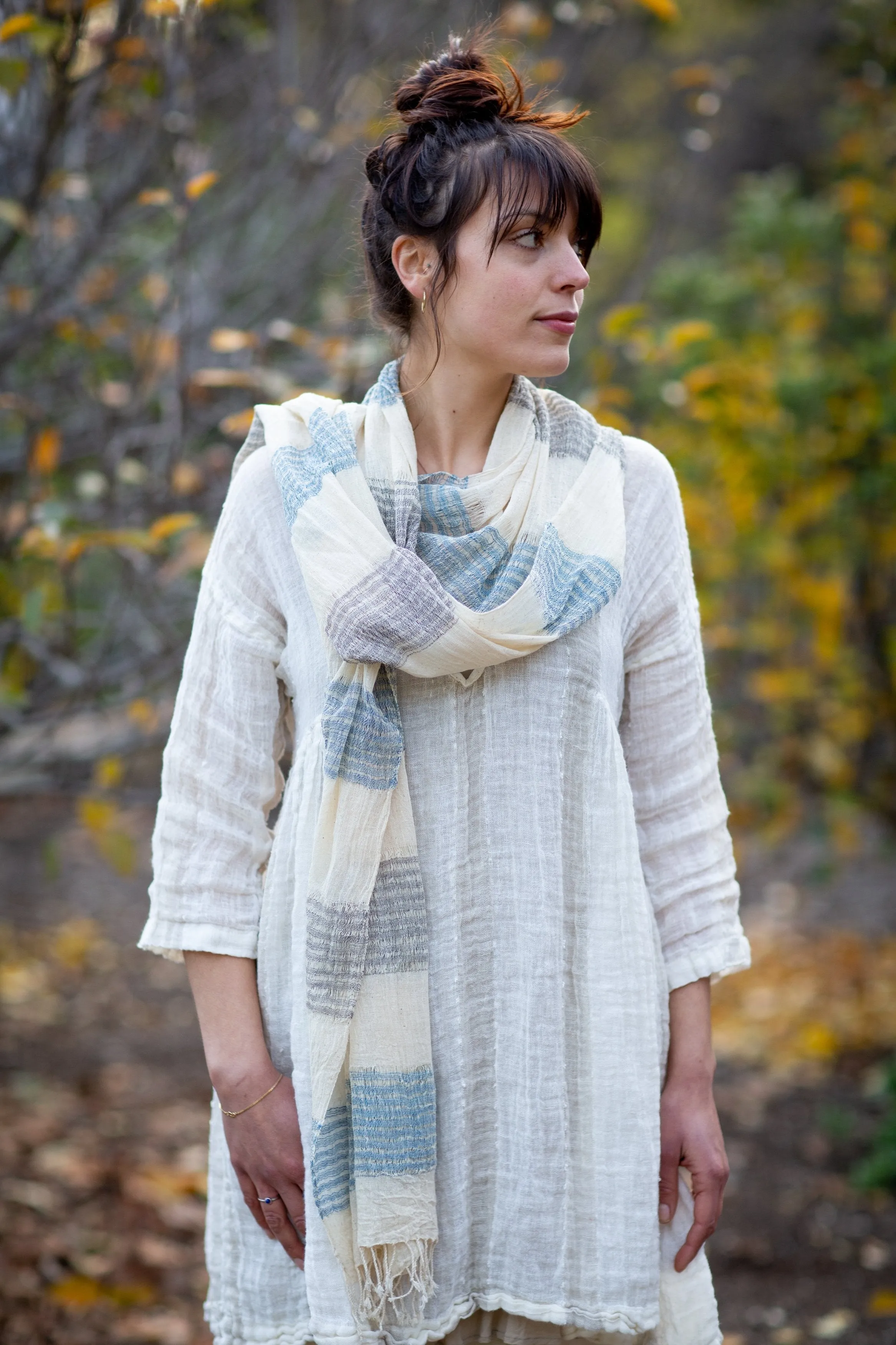 Shawl: Handwoven, hand spun organic Kala cotton