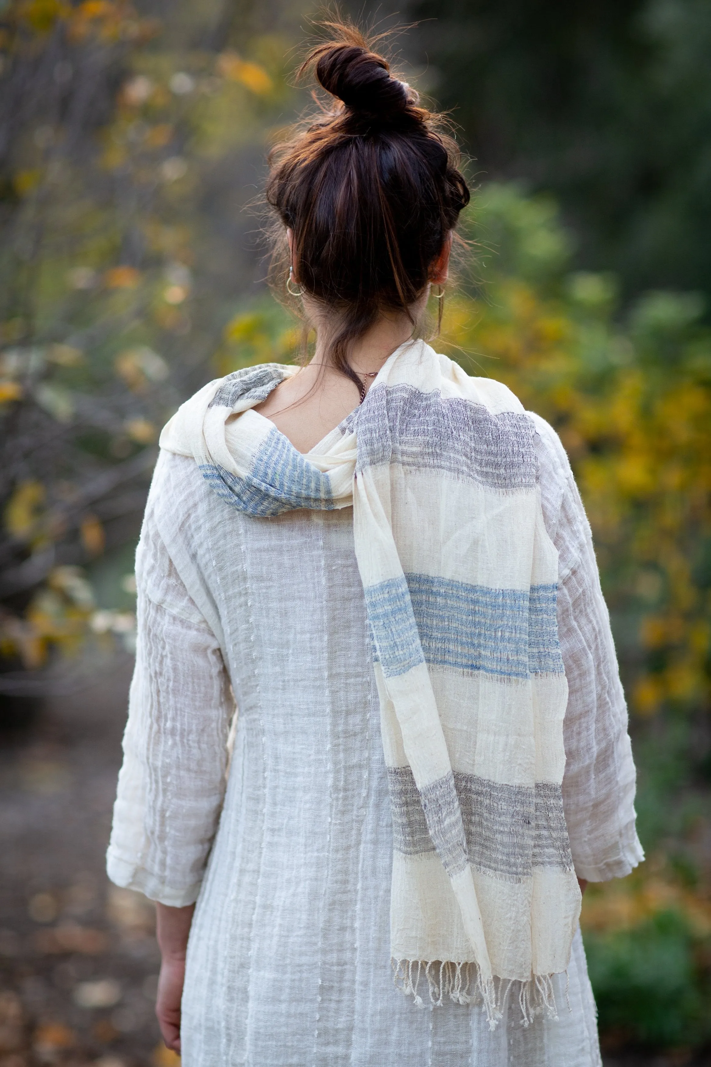 Shawl: Handwoven, hand spun organic Kala cotton