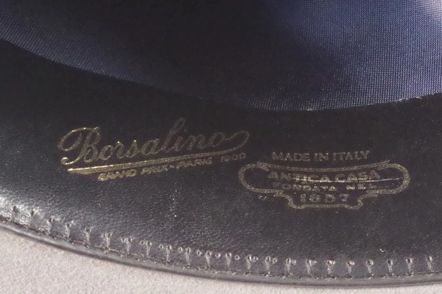 Spectacular Borsalino Feathered Gray Homburg - Sz 7 3/8