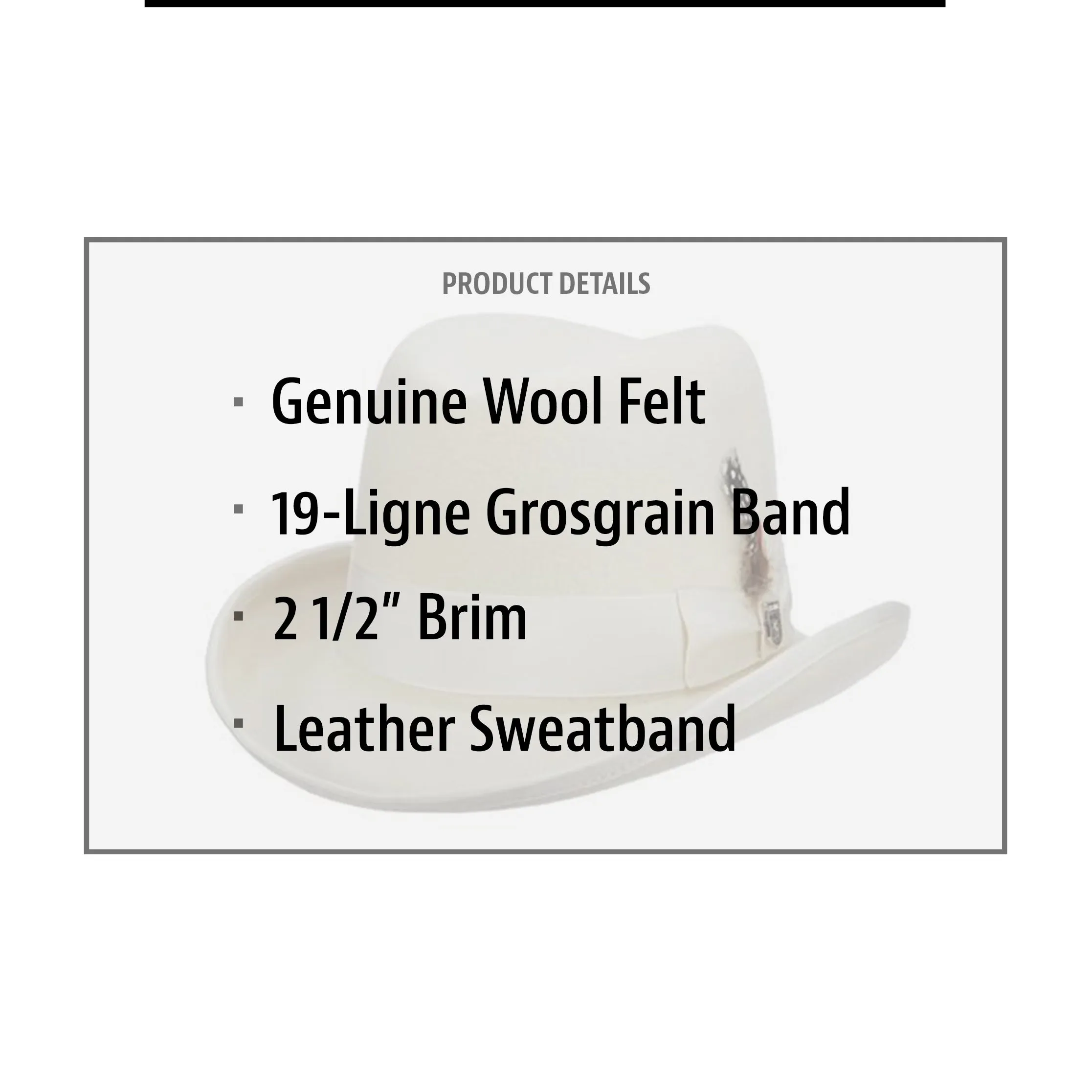 Stacy Adams Wool Felt Homburg- Harvey