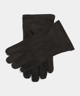 Suede Cashmere-Lined Glove in Black