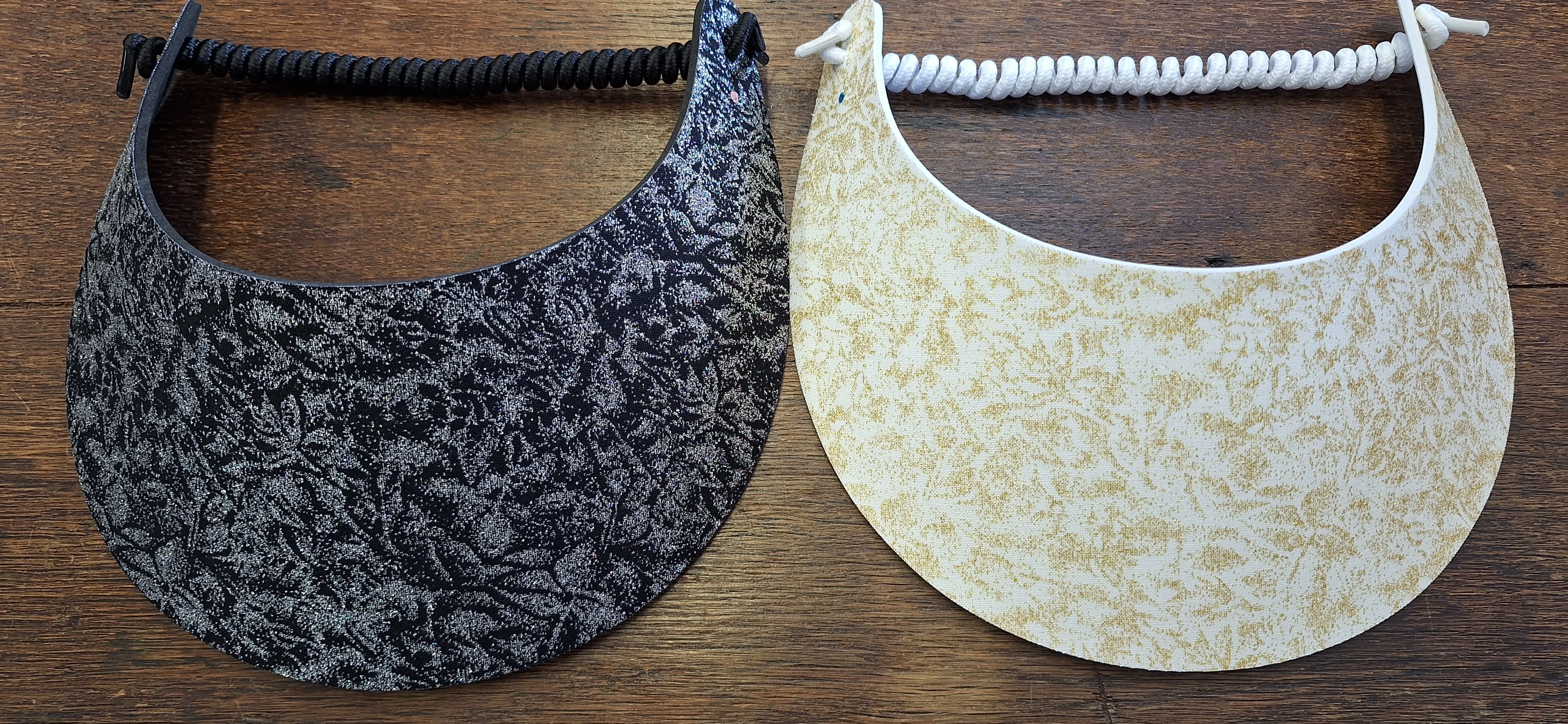 Sun Visors - Glitzy Black and Gold