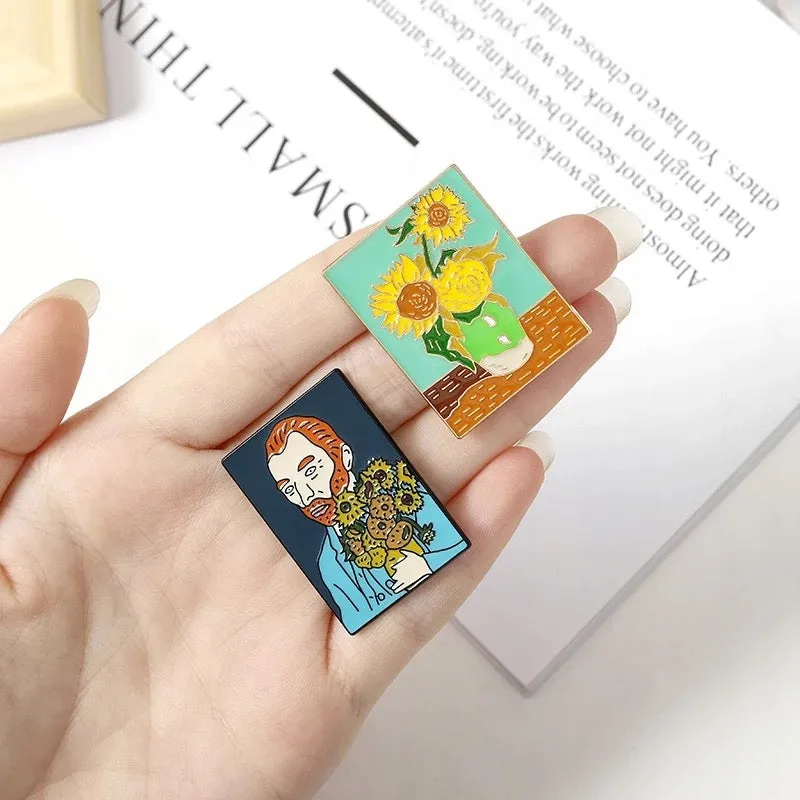 Sunflowers Vincent Van Gogh enamel pin