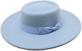 US Women Ladies Elegant Bow Fedora Wide Brim Felt Panama Retro Church Derby Top