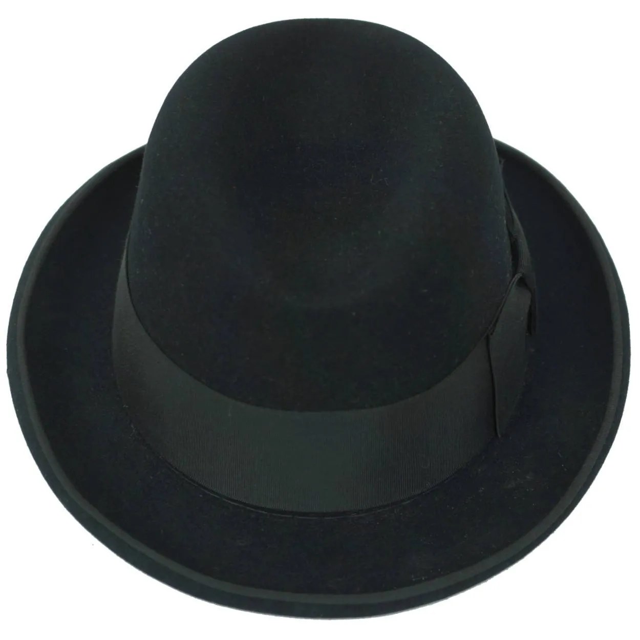 Vintage Churchill Homburg Black Fedora Hat Hutton Model Resistol Mens Sz 7 1/2