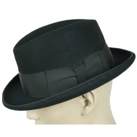 Vintage Churchill Homburg Black Fedora Hat Hutton Model Resistol Mens Sz 7 1/2