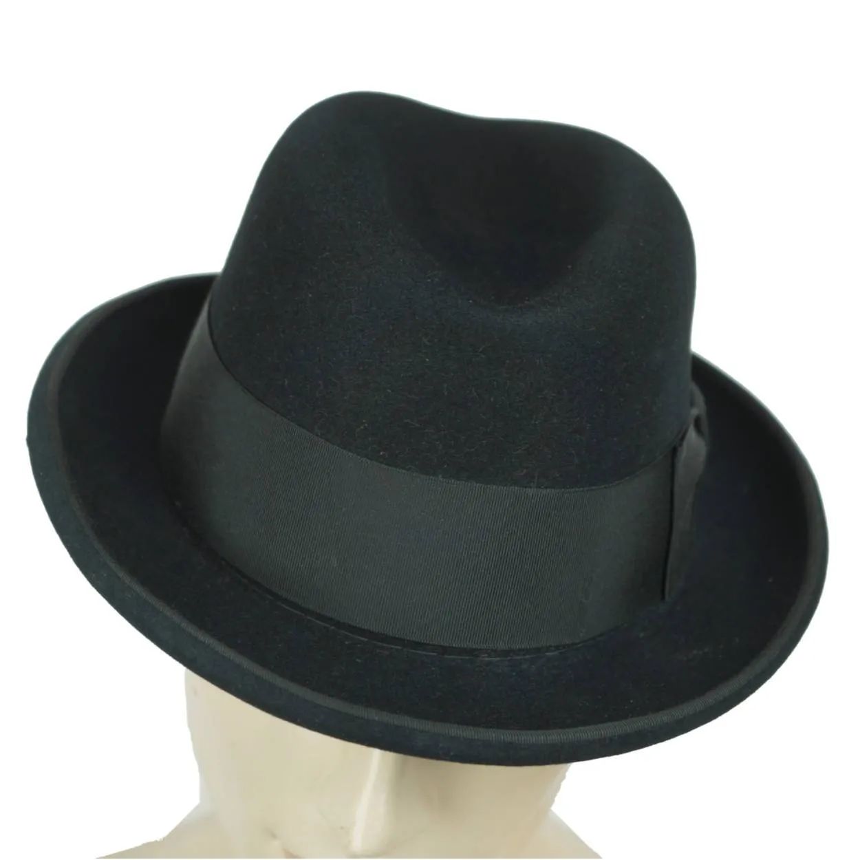 Vintage Churchill Homburg Black Fedora Hat Hutton Model Resistol Mens Sz 7 1/2