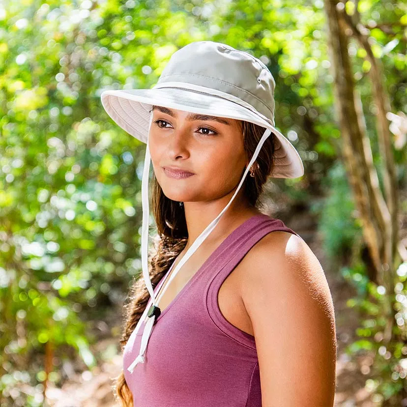 Wallaroo Ladies' Explorer Packable Sun Hat UPF 50  - Stone/Natural