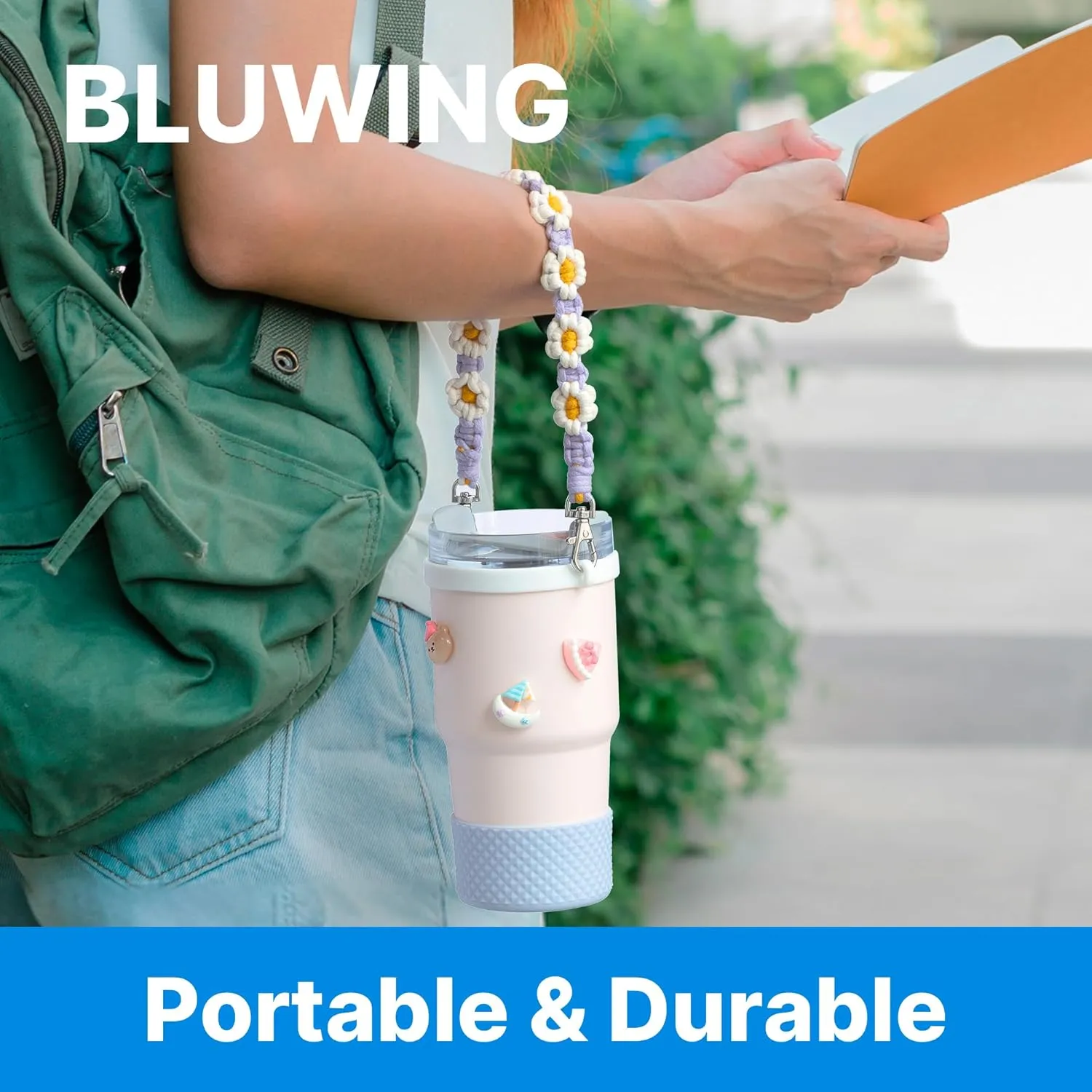 Water Bottle Handle Strap Compatible with Owala, Stanley, Handle Strap for Stanley Cup, Hydro Flask and Most 12-40oz Water Bottles