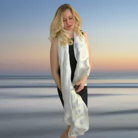 White Kyrgyz Felted Silk Scarf/Shawl
