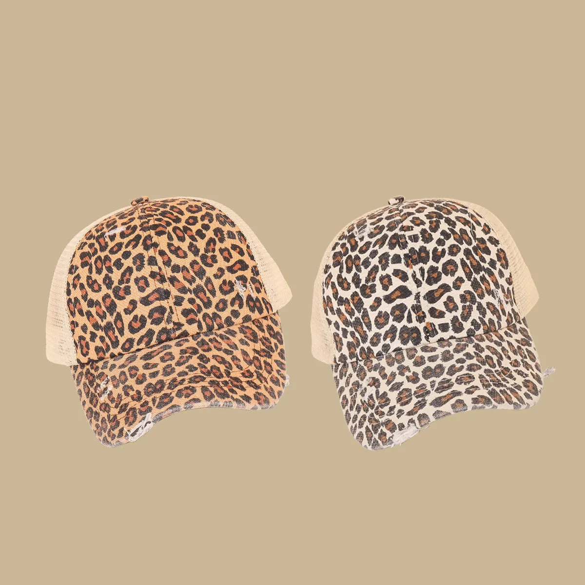 Wholesale Cotton Wide Brim Breathable Leopard Cap