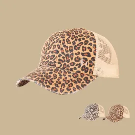 Wholesale Cotton Wide Brim Breathable Leopard Cap