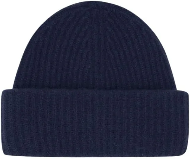 Womens Chunky Knit Beanie, 100% Cashmere, Soft & Stretchy, Warm Hat for Autumn, Winter, Spring