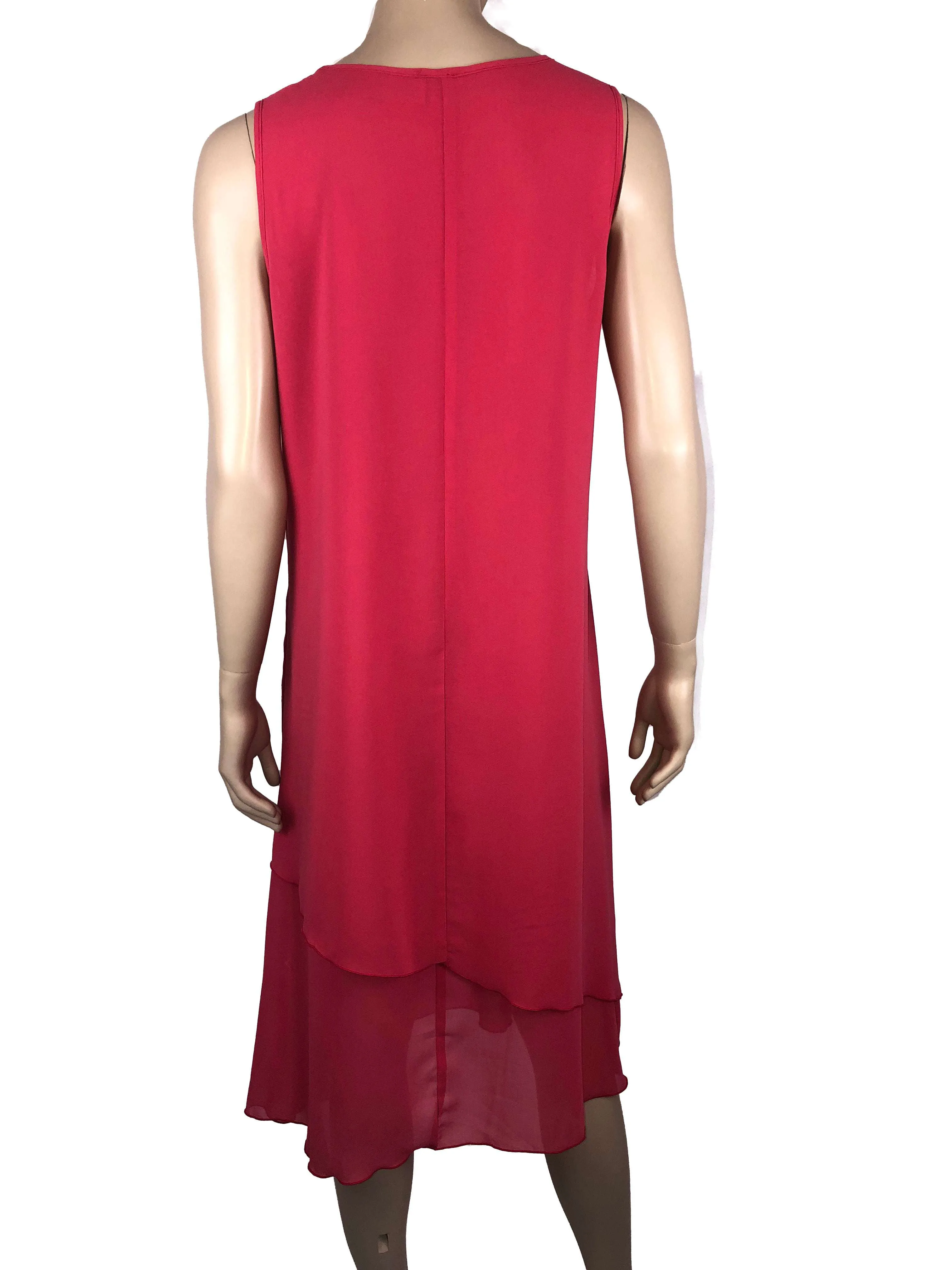Women's Dresses Coral Chiffon Quality Flattering Design Shawl Included Made In Canada By Designer Yvonne Marie Boutiques